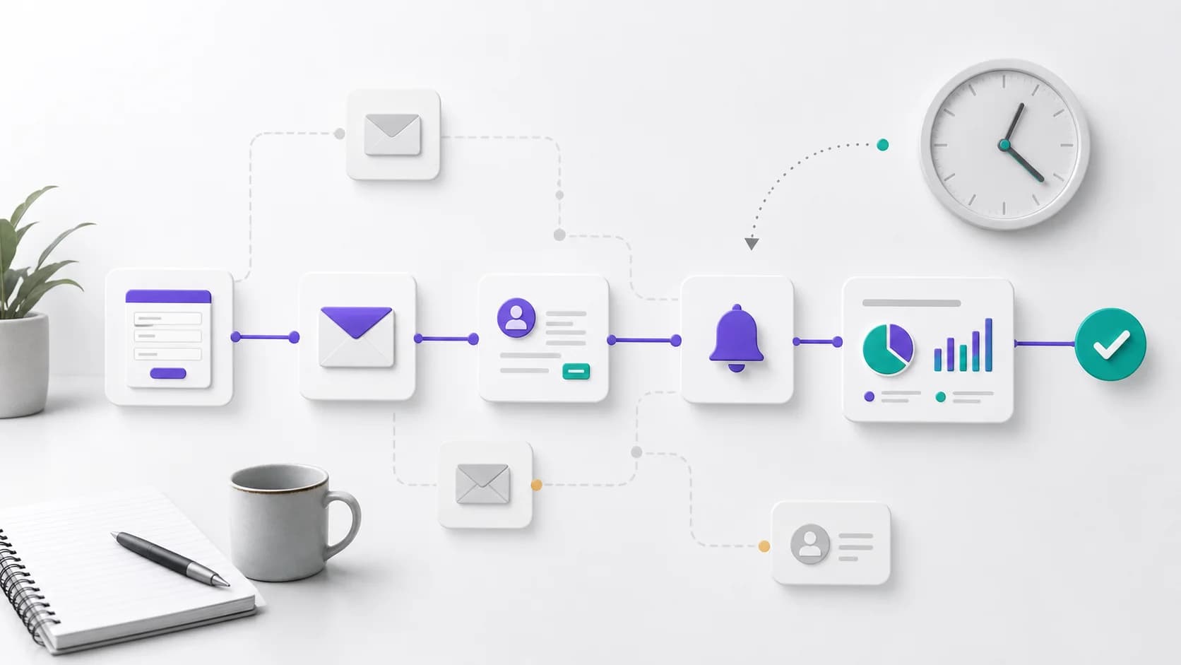 Flux marketing simple reliant formulaire, relance et suivi commercial